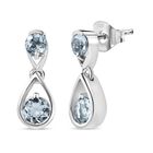 AA Aquamarin Ohrringe 925 Silber platiniert ca. 1,29 ct.