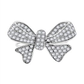 LUSTRO STELLA - Weißer Zirkonia Ring 925 Silber rhodiniert (Größe 20.00)
