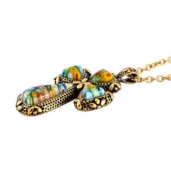 Kreuz-Anh&auml;nger im Murano-Stil mit 50cm Kette