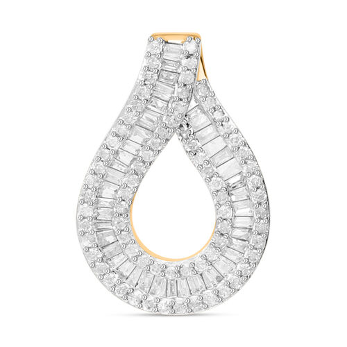 Weißer Diamant-Anhänger, 925 Silber Gelbgold Vermeil - 0,50 ct. image number 0