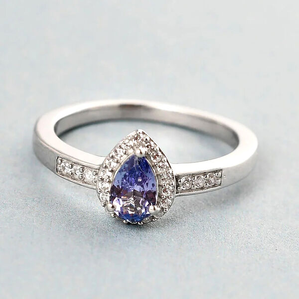 Tansanit und Zirkon Ring - 0,55 ct. image number 2