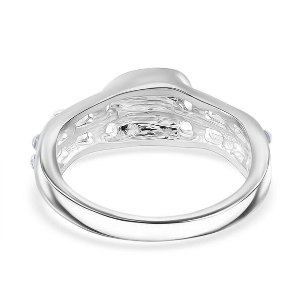 J Francis gefertigt mit SWAROVSKI- Abalone Muschel und wei&szlig;er Kristall Ring in Silberton image number 6