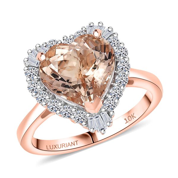 LUXURIANT DIAMOND - AAA Marropino Morganite, Lab Grown Diamant Ring 417 Gold (Gr&ouml;&szlig;e 17.00) ca. 3,77 ct image number 0