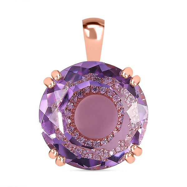 Rose De France Amethyst und Zirkon Anh&auml;nger- 13,43 ct.