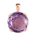 Rose De France Amethyst, Weißer Zirkon Anhänger 925 Silber rosévergoldet ca. 13.43 ct