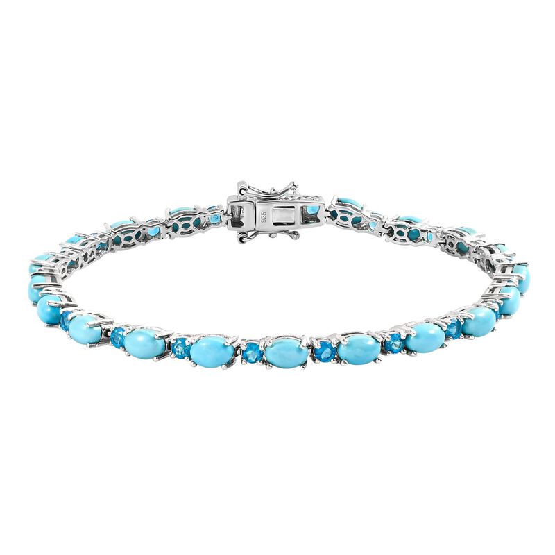 AA Sleeping Beauty Türkis und Neon Apatit-Armband in Silber, 12,70 ct. image number 0