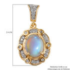 Natürlicher, äthiopischer Opal und Zirkon-Halo-Anhänger in Silber image number 5