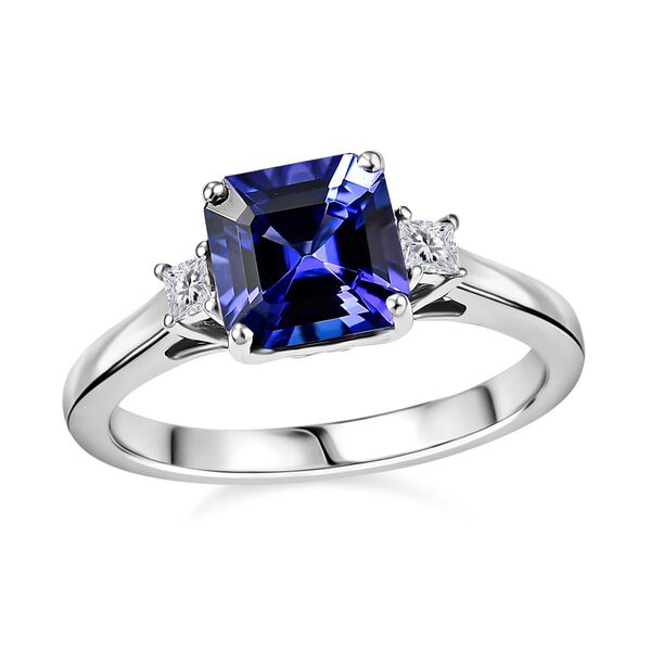 RHAPSODY AAAA Tansanit und VS Diamant Ring in 950 Platin - 1,93 ct. image number 4