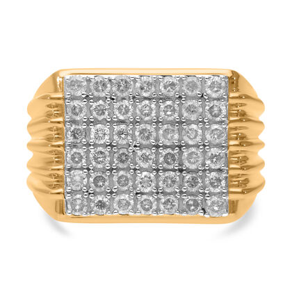 Wei&szlig;er Diamant Ring, 925 Silber Gelbgold Vermeil (Gr&ouml;&szlig;e 17.00) ca. 1.50 ct