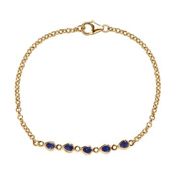 Masoala Saphir (Fissure gef&uuml;llt) Armband, ca. 19 cm, 925 Silber vergoldet ca. 1.21 ct