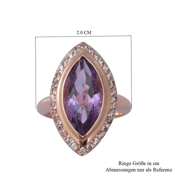 Rose De France Amethyst und Zirkon Ring 925 Silber Ros&eacute;vergoldet image number 5