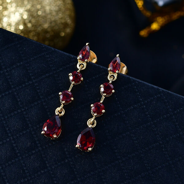 EVER TRUE Mosambik Granat Ohrringe Nickelfreies Messing ca. 3,12 ct. image number 1