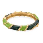 Emaille-Armreif im Streifen-Design, Dunkel- und Hellgr&uuml;n, ca. 19 cm