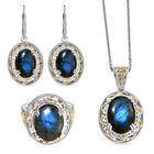 EVER TRUE Labradorit Schmuckset ca. 50 cm (Größe 16) ca. 40,40 ct.