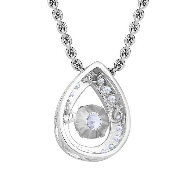 Wei&szlig;er Zirkonia-Anh&auml;nger mit Edelstahl-Kette, 925 Silber rhodiniert ca. 1,15 ct image number 5