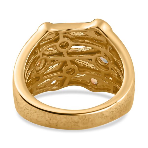 AA nat&uuml;rlicher, &auml;thiopischer Welo Opal und Zirkon-Ring - 0,93 ct. image number 7