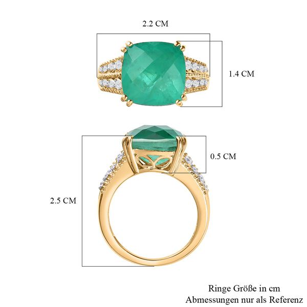 Smaragd Triplett Quarz und Zirkon Ring- 7,83 ct. image number 7