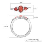 AAA Oregon Sonnenaufgang Pfirsich Opal Ring, 925 Silber platiniert (Größe 17.00) ca. 0.59 ct image number 6