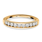 Half Eternity Diamant Ring, 925 Silber mit Gelbgold Vermeil image number 0