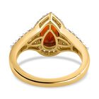 Kirschcitrin und weißer Zirkon Ring, 925 Silber vergoldet, ca. 1.85 ct image number 5