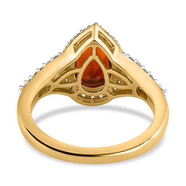 Kirschcitrin und weißer Zirkon Ring, 925 Silber vergoldet, ca. 1.85 ct image number 6