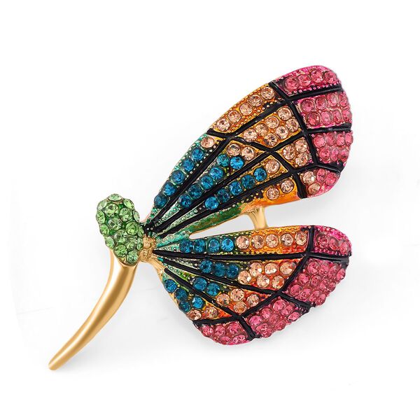 Mehrfarbiger Kristall Brosche Std Gelb