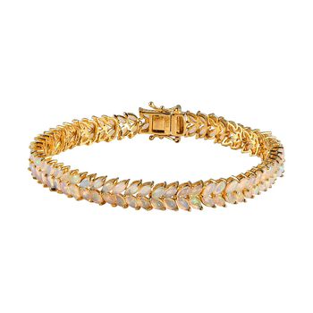 Nat&uuml;rliches, &auml;thiopisches Welo Opal-Armband, 925 Silber vergoldet, 10,60 ct.