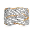 Diamant Ring 925 Silber bicolor (Größe 17.00)