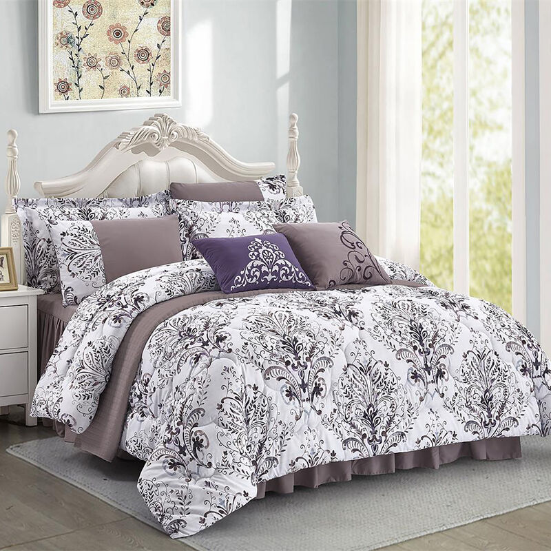 SERENITY NIGHT: 3er-Set Comforter 220x200 cm mit 2mal Kissenbezuge 40x80 und 80x80 cm, Floral image number 0