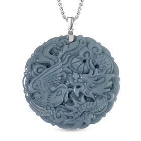 Natürlicher Olmek Jadeit Anhänger mit 50cm Kette - 110 ct.
