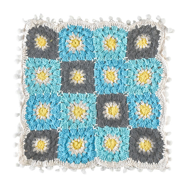 2er-Set, handgeh&auml;kelte Kissenbez&uuml;ge mit Rei&szlig;verschluss aus H&auml;kelgarn, Himmelblau image number 3