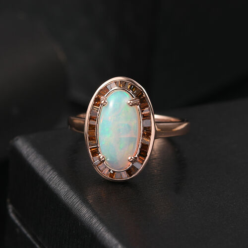 D’Joy AA natürlicher, äthiopischer Welo Opal und roter Diamant Ring - 2,75 ct. image number 1