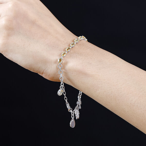 Citrin und Zirkon-Charm-Armband, 19cm - 5,06 ct. image number 3