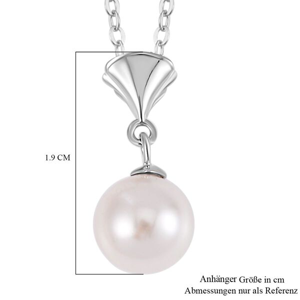 Wei&szlig;e Muschelkernperle Anh&auml;nger mit 50cm Kette - 3,80 ct. image number 6