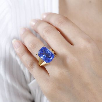 Tansanitfarbener Quarz Ring, ca. 13,05 ct.