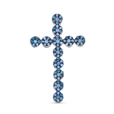 Blauer Diamant-Kreuz-Anhänger - 0,50 ct.
