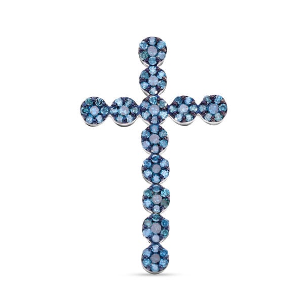 Blauer Diamant-Kreuz-Anhänger - 0,50 ct. image number 0