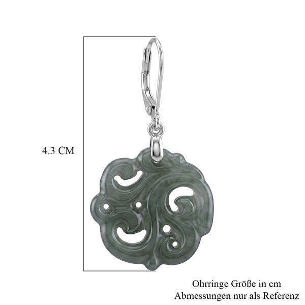 D'Joy Nat&uuml;rlicher Olmek Jadeit Ohrringe 925 Silber Rhodiniert ca. 15,00 ct. image number 5