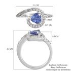 Tansanit und Zirkon Halo Ring 925 Silber Platin-Überzug image number 6