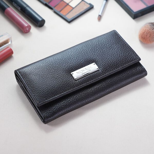 Moderne Geldb&ouml;rse aus 100% echtem Leder mit RFID Schutz, Schwarz image number 2