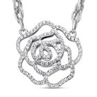 Weiße Kristall Halskette, ca. 50 cm, silberfarben