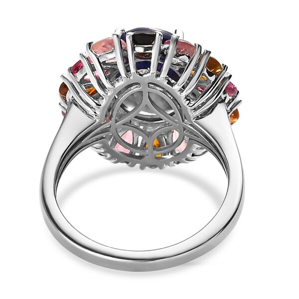 Masoala Saphir (Fissure gef&uuml;llt), mehrfarbiger-Turmalin Ring 925 Silber platiniert (Gr&ouml;&szlig;e 17.00) ca. 8.61 ct image number 6