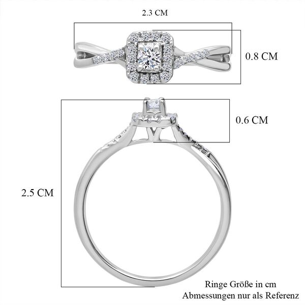 LUXURIANT VS-EF Labor Diamant Ring, 925 Silber rhodiniert - 0,25 ct. image number 6