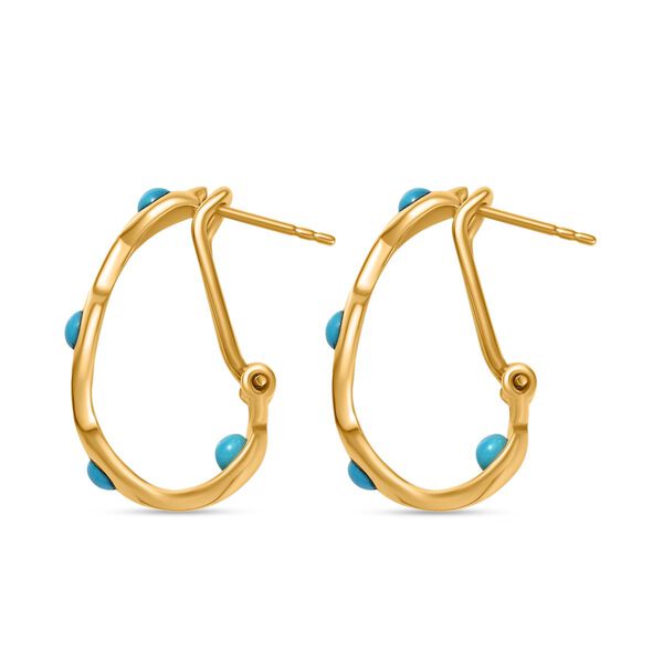 AA Sleeping Beauty T&uuml;rkis Ohrringe 925 Silber vergoldet ca. 0,80 ct. image number 5