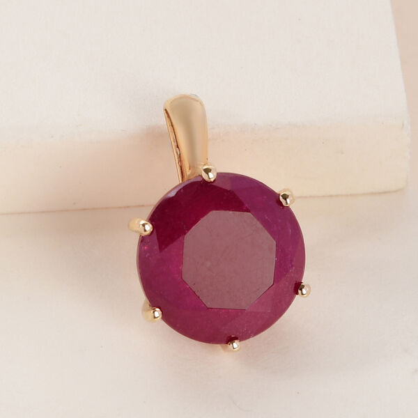 Afrikanischer Rubin-Anh&auml;nger, (Fissure gef&uuml;llt), 925 Silber vergoldet ca. 8,95 ct image number 3