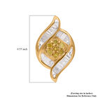 Gelbe Diamant, weiße Diamant Ohrringe, 925 Silber Gelbgold Vermeil ca. 0.33 ct image number 4