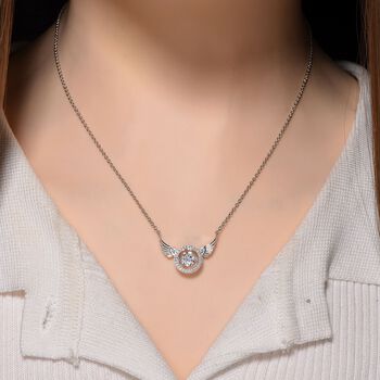 RADIANTA GRA zertifiziert Moissanit (D-VVS) Halskette ca. 45 cm 925 Silber rhodiniert ca. 1.09 ct