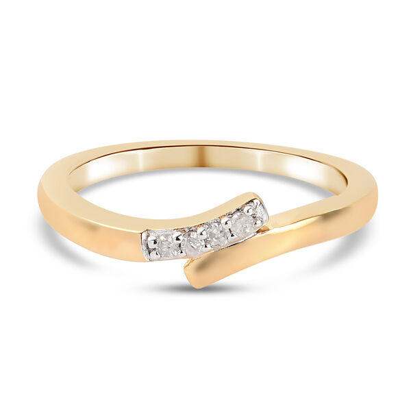 Wei&szlig;er Diamant P Ring 925 Silber Vermeil YG ca. 0,05 ct.