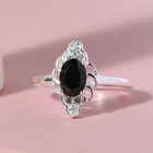 Schwarzer Spinell und Zirkon-Ring, 925 Silber  ca. 1,17 ct image number 1