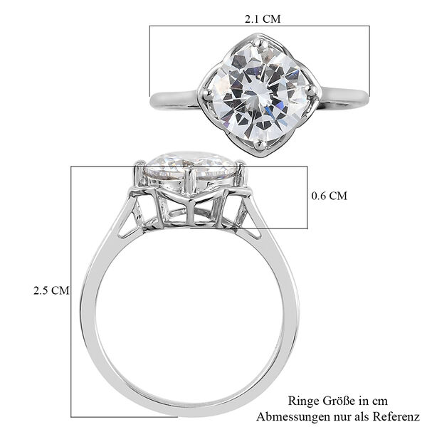 LUSTRO STELLA wei&szlig;er Zirkonia-Ring - 3,38 ct. image number 7